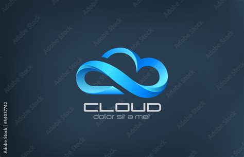 Cloud computing icon vector logo design template. Stock Vector | Adobe ...