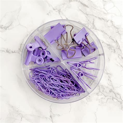 Purple Stationery Set T Set Cute Stationery Metal Paperclips