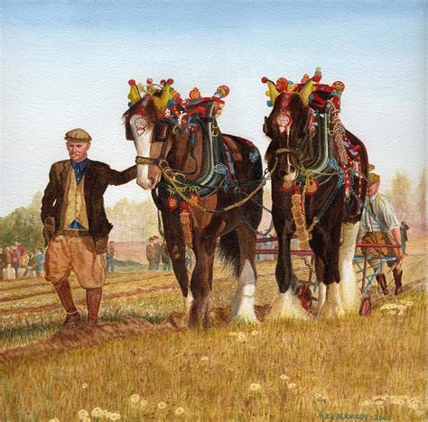 Shire Horses Painting By Michael Dermody