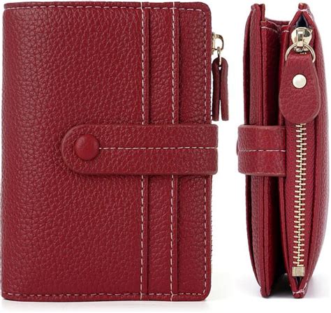 A Rouge Portefeuille Femme Cuir Porte Monnaie Court Sac D Argent