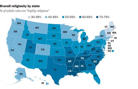 What Are The Most Religious States In The U S This Map Will Show You