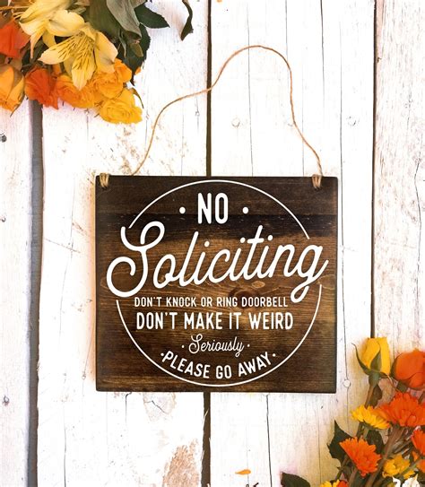 No Soliciting Sign No Soliciting Door Sign Do Not Disturb Etsy Funny