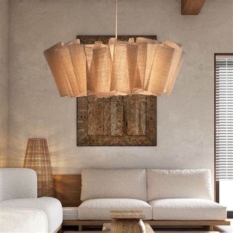 Arturesthome Nordic Linen Pleated Fabric Pendant Light Lampshade