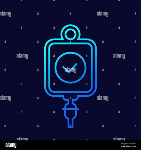 Iv Bag Icon Blood Transfusion Line Vector Stock Vector Image And Art Alamy