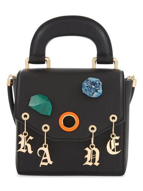 Christopher Kane Bonnie Stone Charm Shoulder Bag In Black Modesens