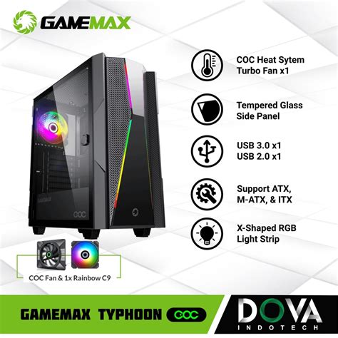 Jual Gamemax Typhoon COC System With COC Turbo Fan ARGB Fan X1