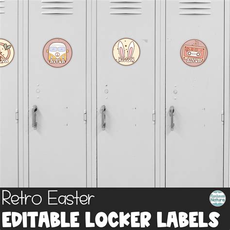 Editable Spring Decor Retro Easter Locker Labels Or Cubby Tags