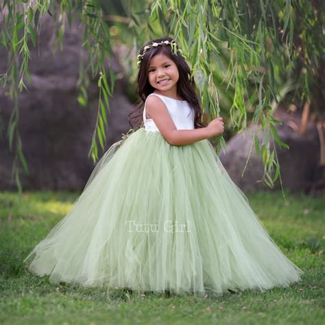 Flower Girl Olive Green Dresses Etsy