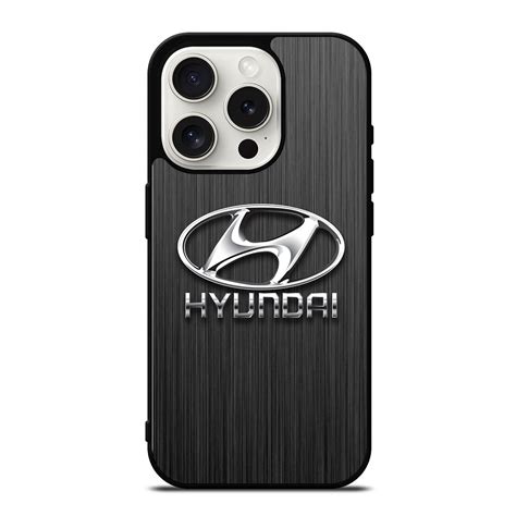 Hyundai Logo Metal Iphone 15 Pro Case Cover Casecentro