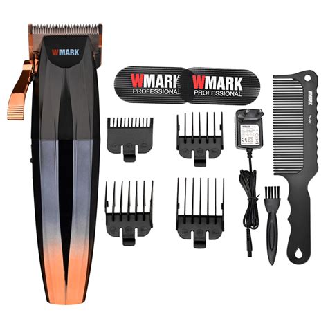 Maquina De Cortar Cabelo Wmark NG 222 Lamina T Ultra Dourado