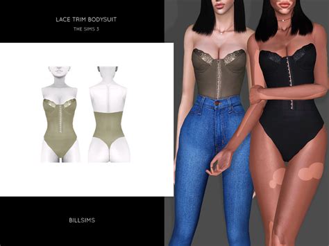 The Sims Resource Lace Trim Bodysuit