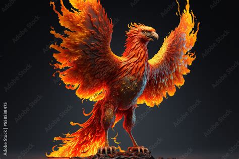 3d Illustration Of Phoneix Fire Mythical Creature Ai Generated