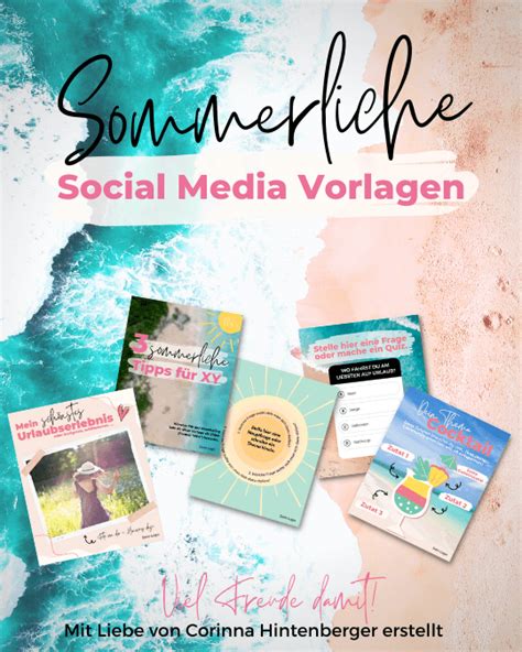 Danke Sommerliche Social Media Vorlagen Corinna Hintenberger