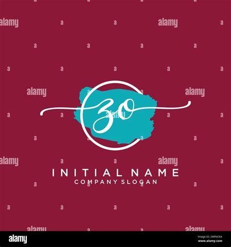 ZO Initial Handwriting Logo With Circle Stock Vector Image Art Alamy