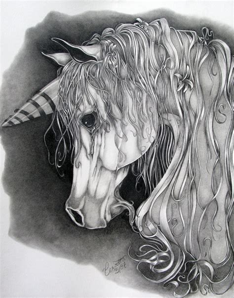 Unicorn Art Unicorn Painting Original Fine Art Graphite