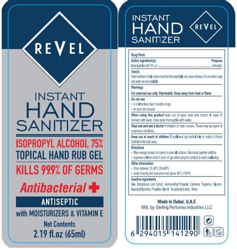 Revel Instant Hand Sanitizer Isopropyl Alcohol Gel