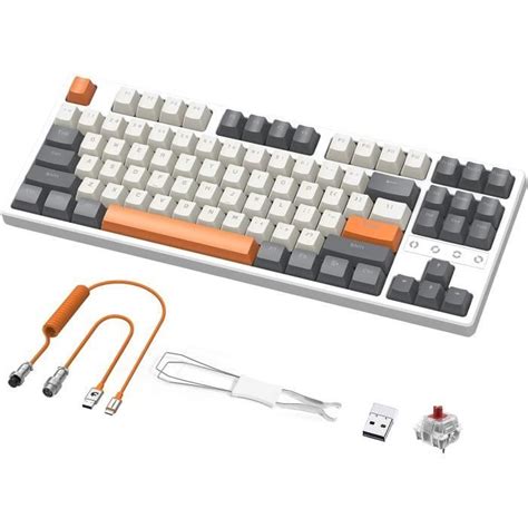 K87 Tkl Clavier De Jeu Mécanique Sans Fil Hot Swap Avec Câble Triple