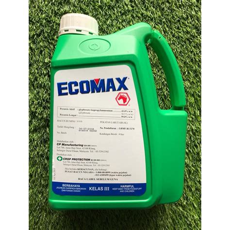 4 LITER ECOMAX Glyphosate 41 Class 3 Herbicide Racun Rumpai Rumput