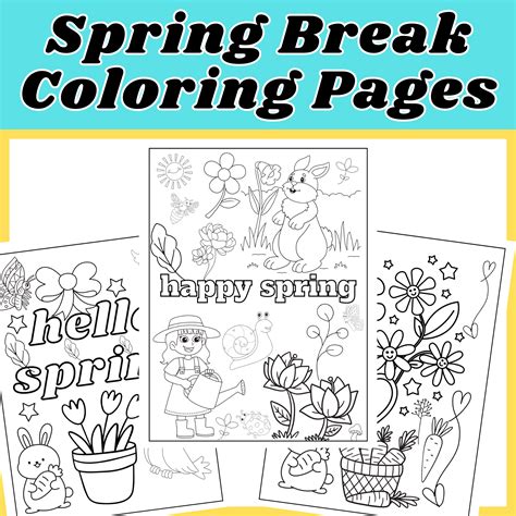 Spring Break Coloring Pageshello Spring Made By Teachers