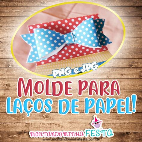 Molde png para fazer laço de papel Montando Minha Festa