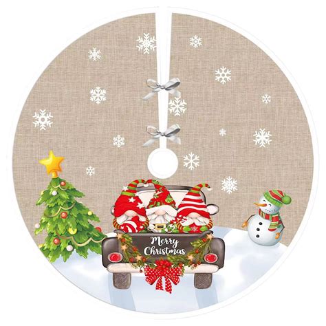 Sdjma Christmas Tree Skirt Inch Rustic Burlap Christmas Tree Skirts