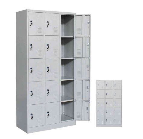 15 Door Locker In Powder Coated Metal With Double Lock Meachanism