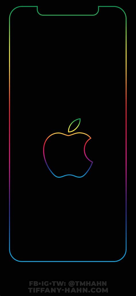 iPhone XS Max Wallpaper - Rainbow Outline - Lock Screen - Apple - v02 ...