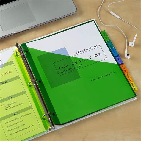 binder dividers  pockets