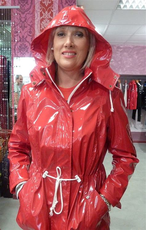 Red Vinyl Rainjacket Red Raincoat Vinyl Raincoat Raincoat Jacket