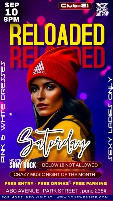 Reloaded Saturday Night Club Party Template Postermywall