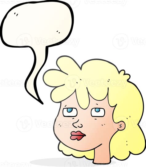 Hand Drawn Speech Bubble Cartoon Female Face 45114351 Png