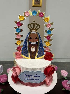 Topo De Bolo Scrap Nossa Senhora Aparecida Elo