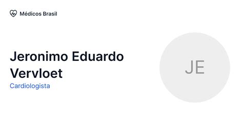 Jeronimo Eduardo Vervloet Cardiologista M Dicos Brasil