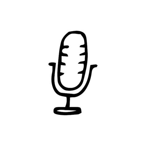 Premium Vector Handdrawn Doodle Microphone Icon Hand Drawn Black