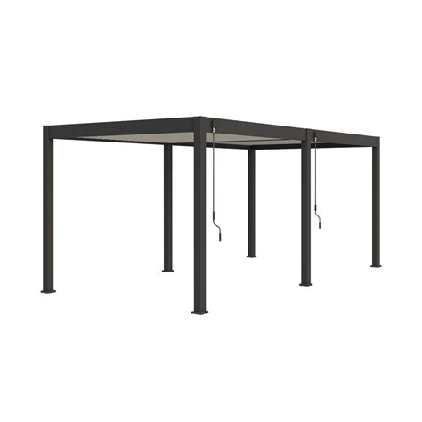 Pergola Bioclimatique Autoportante 3x6 M En Alu Anthracite Et Blanc Maison Et Styles