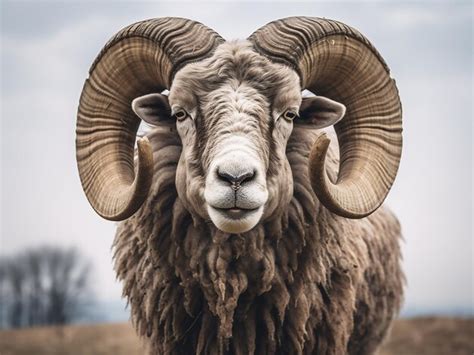 Premium Photo Closeup Portrait Showcases Grand Mountain Ram