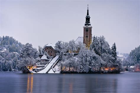 A photo gallery with landscape photos of Lake Bled in Slovenia