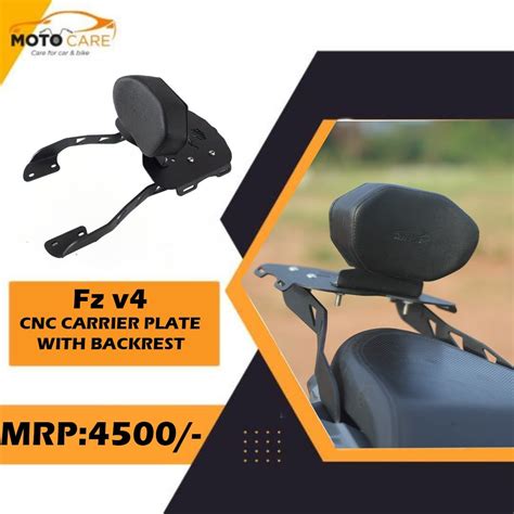 Cnc Plate Carrier With Backrest For Yamaha Fz S V Favourite Care And