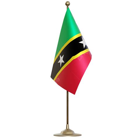 Saint Kitts And Nevis Flag With Pole Saint Kitts And Nevis Flag Post Saint Kitts And Nevis