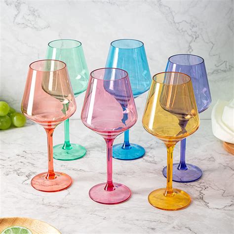 Unbreakable Colored Stemmed Wine Glasses, Made from Shatterproof Tritan ...