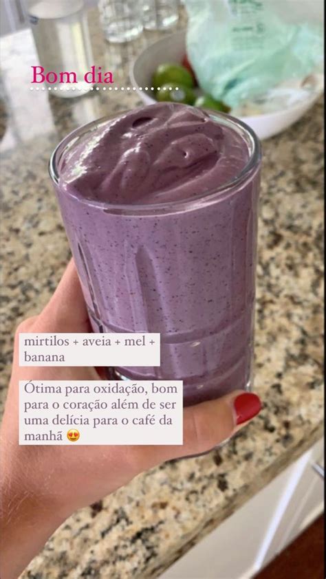 Receita Vitamina de Mirtilos Receitas de smoothies saudáveis