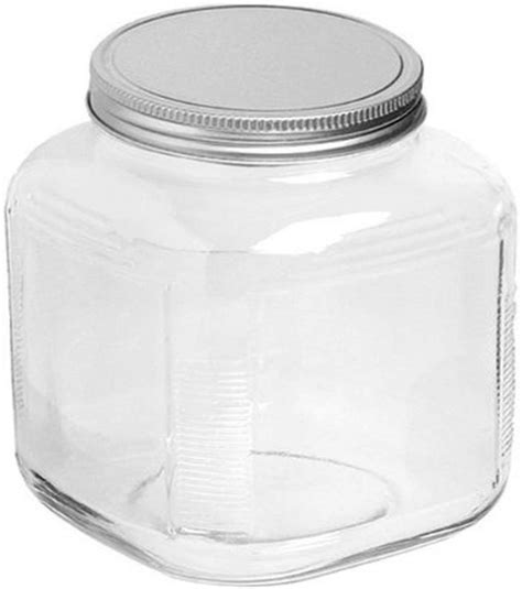 Anchor Hocking Gallon Cracker Jar With Lid Brushed Aluminum Set Of