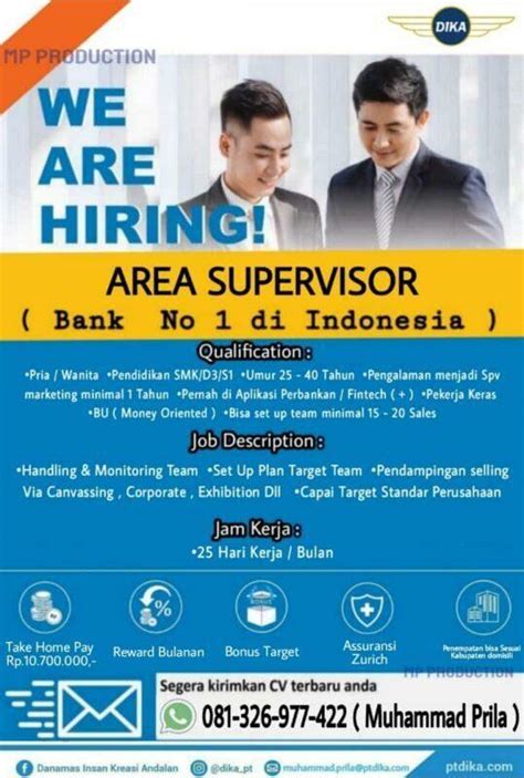 Lowongan Kerja Supervisor Funding Officer Di Pt Danamas Insan Kreasi