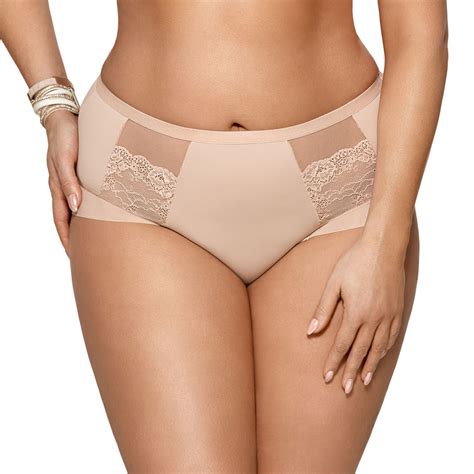 Gorsenia Dame Slip Unterhose Unterwäsche hoher Bund K442 Luisse Beige