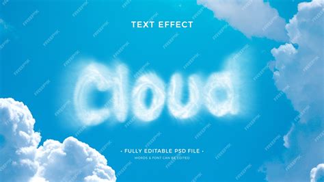 Premium PSD | Clouds text effect