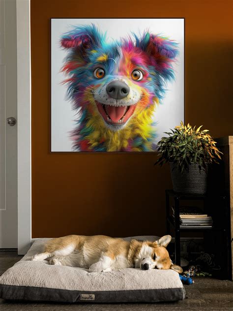 Colorful Dog Printable Colorful Dog Print Dog Wall Art Dog Portrait ...