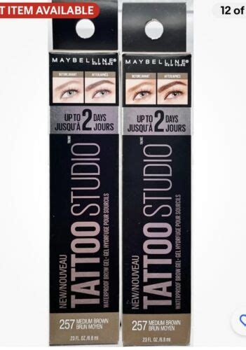 Maybelline Tattoo Studio Waterproof Brow Gel Medium Brown Pack