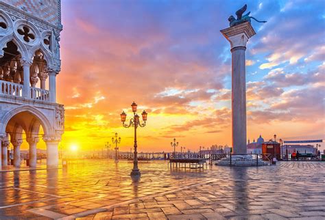 Brown And White House Near Body Of Water Painting Italy Venice City