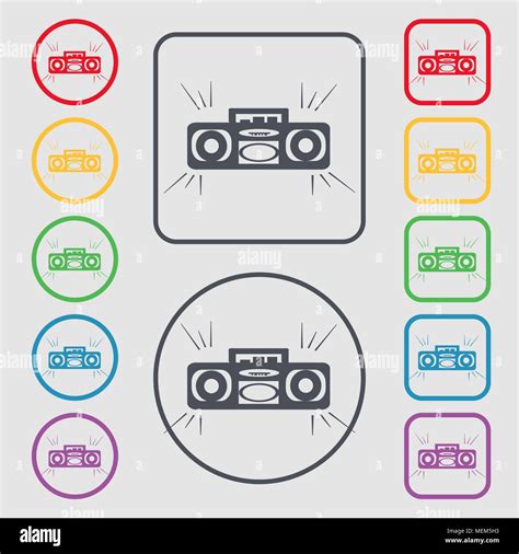 L Ic Ne Lecteur Cassette Radio Signe Symbole Sur Le Boutons Ronds Et