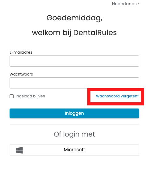 Eerste Keer Inloggen In DentalRules DentalRules